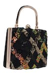 Richa Gupta_Black Embellished Sequin Suede Clutch _Online_at_Aza_Fashions