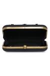 Richa Gupta_Black Embroidery, Sequins Leather Embellished Clutch With Sling _at_Aza_Fashions