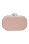 Shop_Richa Gupta_Pink Embellished Leather Clutch With Sling _at_Aza_Fashions