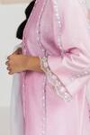 Madzin Purple Organza, Chanderi Floral, Sequin Round Kurta Set at Aza Fashions Madzin_Purple Organza, Chanderi Floral, Sequin Round Kurta Set _at_Aza_Fashions
