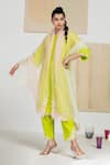 Buy Madzin Green Organza, Chanderi Floral, Sequin Round Kurta Set at Aza Fashions Buy_Madzin_Green Organza, Chanderi Floral, Sequin Round Kurta Set _at_Aza_Fashions