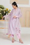 Shop Madzin Purple Chiffon, Organza, Chanderi Floral Motifs Keyhole Kurta Set at Aza Fashions Shop_Madzin_Purple Chiffon, Organza, Chanderi Floral Motifs Keyhole Kurta Set _at_Aza_Fashions