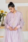 Madzin Purple Chiffon, Organza, Chanderi Floral Motifs Keyhole Kurta Set Online at Aza Fashions Madzin_Purple Chiffon, Organza, Chanderi Floral Motifs Keyhole Kurta Set _Online_at_Aza_Fashions