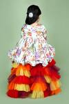 Shop_Shining Kanika_Multi Color Floral Print Peplum Top And Sharara Set For Girls_at_Aza_Fashions