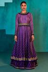 Agunj by Gunjan Arora_Purple Pure Silk Lining Shantoon Embroidery Thread Kurta Sharara Set _Online_at_Aza_Fashions
