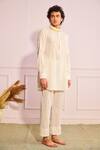 Artless_White Tencel Cotton Straight Kurta _Online_at_Aza_Fashions