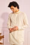 Artless_White Tencel Cotton Straight Kurta _at_Aza_Fashions