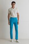 Buy_Artless_Blue Cotton Twill Sing Me Trouser _Online_at_Aza_Fashions