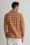 Shop_Artless_Brown Cotton Linen Geometric Diamonds In The Sky Shirt _at_Aza_Fashions