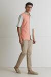 Artless_Peach Cotton Linen Sunset Shirt _Online_at_Aza_Fashions