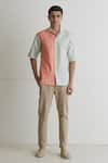 Shop_Artless_Peach Cotton Linen Sunset Shirt _Online_at_Aza_Fashions