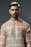 Ritu & Abhishek_Pink Silk Tie-dye Shibori Kurta  _Online_at_Aza_Fashions