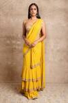 Arpita Mehta_Yellow Pre-draped Embroidered Saree Set _Online_at_Aza_Fashions