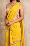 Arpita Mehta_Yellow Pre-draped Embroidered Saree Set _at_Aza_Fashions