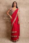 Buy_Arpita Mehta_Red Pre-draped Embroidered Saree Set _at_Aza_Fashions