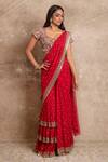 Buy_Arpita Mehta_Red Pre-draped Embroidered Saree Set _Online_at_Aza_Fashions