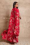 Shop_Arpita Mehta_Red Floral Print Kaftan And Pant Set_at_Aza_Fashions