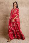 Arpita Mehta_Red Floral Print Kaftan And Pant Set_Online_at_Aza_Fashions