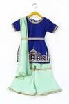 Buy Tiny Pants Blue Cotton, Chiffon Tassels, Embroidery Taj Mahal Kurta Palazzo Set at Aza Fashions Buy_Tiny Pants_Blue Cotton, Chiffon Tassels, Embroidery Taj Mahal Kurta Palazzo Set_at_Aza_Fashions