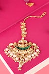 Buy_Ajooni Jewels_Gold Plated Kundan And Pearls Embellished Maangtikka _at_Aza_Fashions