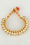 Buy_Ajooni Jewels_Gold Plated Kundan And Thread Embellished Bracelet_at_Aza_Fashions