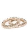 Shop_Ajooni Jewels_Silver Plated Zirconia Bangles Set Of 2 _at_Aza_Fashions