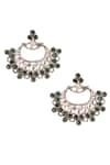 Buy_Ajooni Jewels_Silver Plated Stone And Kundan Embellished Chandbalis _at_Aza_Fashions