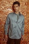 Buy_Nirmooha_Grey Cotton Shirt _Online_at_Aza_Fashions