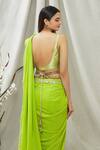 Shop_Ranian_Gold Embroidered Cutdana Belt _at_Aza_Fashions