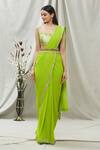 Ranian_Gold Embroidered Cutdana Belt _Online_at_Aza_Fashions