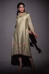 Buy_Vara by Vibha n Priti_Green Chanderi Silk Cowl Neck Tunic_Online_at_Aza_Fashions