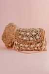 Buy_Soniya G_Shell Embroidered Clutch With Handle_Online_at_Aza_Fashions