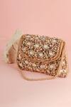 Buy_Soniya G_Shell Embroidered Clutch With Handle_at_Aza_Fashions