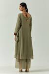 Shop_The Indian Cause_Green Chiffon Saba Straight Tunic_at_Aza_Fashions