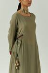 Shop_The Indian Cause_Green Chiffon Saba Straight Tunic_Online_at_Aza_Fashions