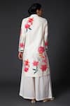 Shop_Balance by Rohit Bal_White Chanderi Silk Printed Floral Mandarin Collar Kurta And Palazzo Set _at_Aza_Fashions