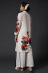 Shop_Balance by Rohit Bal_White Chanderi Silk Printed Floral Mandarin Collar Kurta And Palazzo Set _at_Aza_Fashions