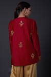 Shop_Balance by Rohit Bal_Red Chanderi Silk Embroidered Floral Round Zari Work Tunic _at_Aza_Fashions