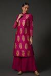 Buy Balance By Rohit Bal Pink Cotton, Chanderi Silk Floral Mandarin Collar Kurta And Palazzo Set at Aza Fashions Buy_Balance By Rohit Bal_Pink Cotton, Chanderi Silk Floral Mandarin Collar Kurta And Palazzo Set _at_Aza_Fashions