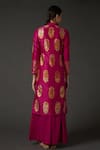 Shop Balance By Rohit Bal Pink Cotton, Chanderi Silk Floral Mandarin Collar Kurta And Palazzo Set at Aza Fashions Shop_Balance By Rohit Bal_Pink Cotton, Chanderi Silk Floral Mandarin Collar Kurta And Palazzo Set _at_Aza_Fashions
