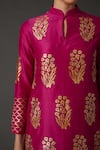 Balance By Rohit Bal Pink Cotton, Chanderi Silk Floral Mandarin Collar Kurta And Palazzo Set Online at Aza Fashions Balance By Rohit Bal_Pink Cotton, Chanderi Silk Floral Mandarin Collar Kurta And Palazzo Set _Online_at_Aza_Fashions