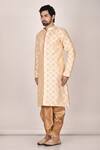Buy_Samyukta Singhania_Beige Heavy Dupion Art Silk Embroidered Sherwani And Dhoti Pant Set_Online_at_Aza_Fashions