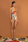 Shivan & Narresh_Multi Color Printed Asymmetric Monokini _Online_at_Aza_Fashions