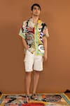 Buy_Shivan & Narresh_Multi Color Silk Satin Printed Resort Shirt _at_Aza_Fashions