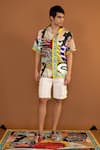 Buy_Shivan & Narresh_Multi Color Silk Satin Printed Resort Shirt _Online_at_Aza_Fashions