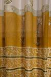 Shop_Inheritance India_Yellow Cotton Print Chanderi Curtains Set Of 2_at_Aza_Fashions