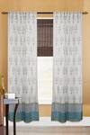 Buy_Inheritance India_White Cotton Print Chanderi Curtains - Set Of 2 _at_Aza_Fashions