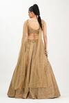 Shop_Shruti S_Gold Silk, Star Net Cutdana, Pearl Work, Sequin Round Embroidered Lehenga Set_at_Aza_Fashions