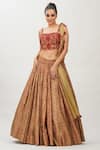 Buy_Shruti S_Beige Lehenga Silkcholi  Silkdupatta  Organza Cutdana Work, Hand Silk Set_at_Aza_Fashions