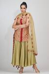 Buy_Shruti S_Red Kurta  Silksharara Modaldupatta  Organza Bead Work, Cutdana Work, Set _at_Aza_Fashions